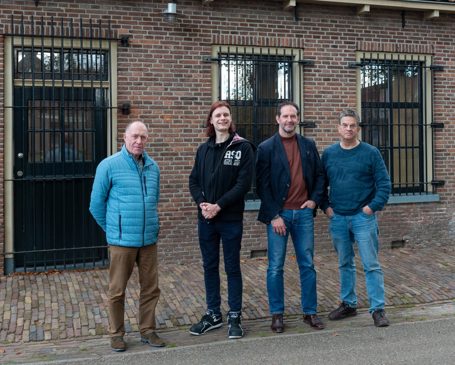 Het bestuur van MEVM van links naar rechts: Albertus Dekker, Tanno van de Kamp, Marcel Bomers, Henk Oostland